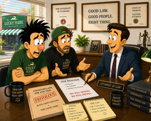 Lucky Hare & Night Train Pizza spoke with their attorney about the situation.