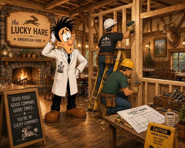 Black Crow Ventures was very slow to repair the water damage in the restaurant, keeping Lucky Hare & Night Train Pizza closed for almost three months.
